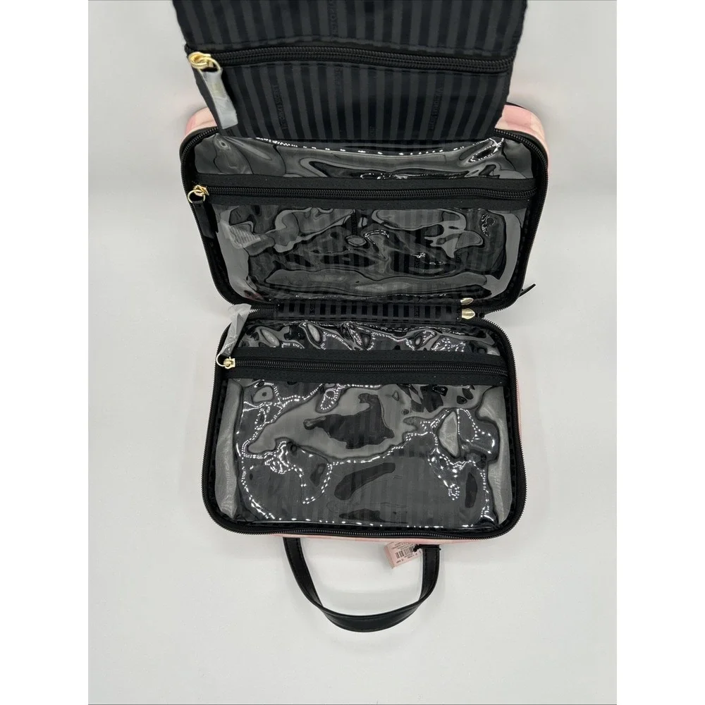 Victoria's Secret Hanging Cosmetics Bag,Heritage Stripes Pink Travel Case NEW - Picture 8 of 15